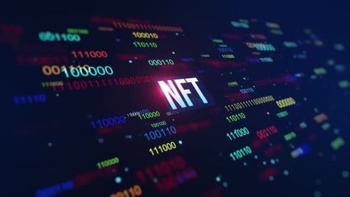 Fondo de código binario digital de NFT