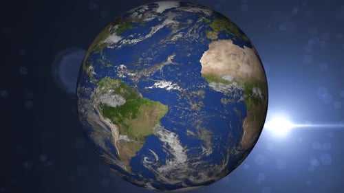 Realistic Rotating Earth Globe Animation