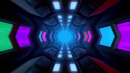 Futuristic Octagonal Tunnel Loop Background