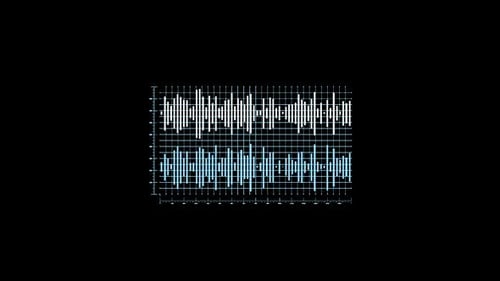 Coleção de interfaces: faça um loop a partir de dois gráficos de forma de onda na tela no centro, desaparecendo no escuro