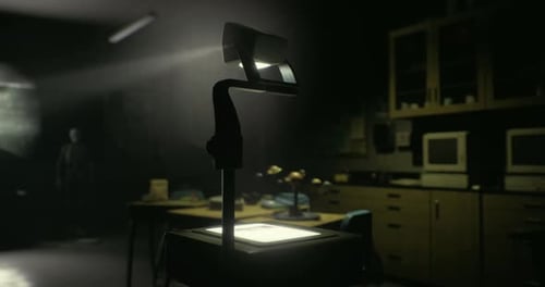 Vintage Overhead Projector Light Effect with Flickering Glow