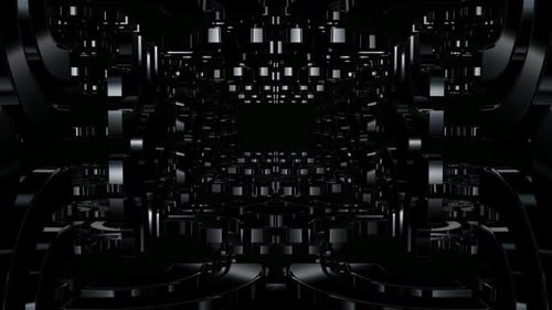 Black Geometric Tunnel Loop Background
