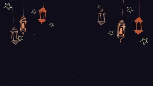 Ramadan Background With Lamps Hanging