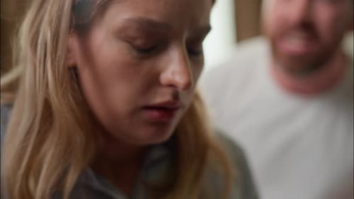 Family Argument Breakup Sad Caucasian Couple Quarrel Conflict in Bedroom Crying Woman Upset Wife