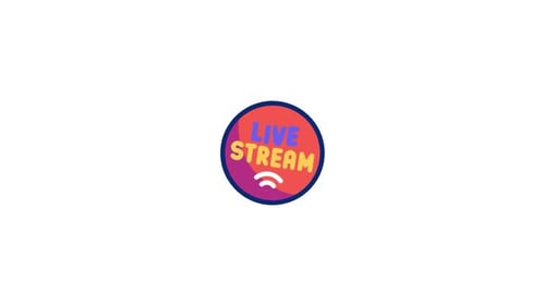 Animated Live Stream Badge Icon Reveal