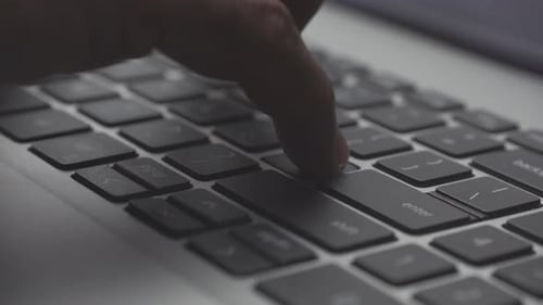 Pressing keys on a laptop computer Keyboard in macro details A030