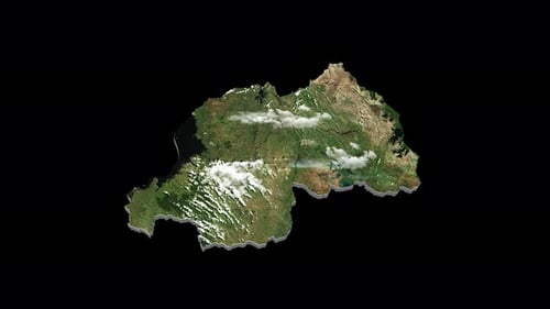 3D Satellite Map of Rwanda Rotating