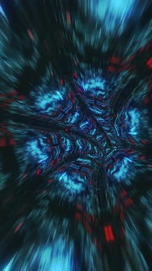Boucle d'animation de tunnel futuriste vidéo verticale