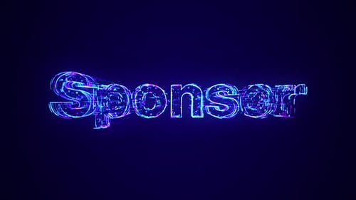 Texto do patrocinador sendo construído usando linhas