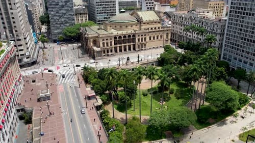 Paisagem urbana de São Paulo, Brasil. Paisagem deslumbrante do centro histórico da cidade
