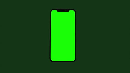 green screen smartphone animation with green background