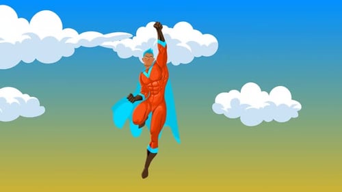 Male Superhero Flying