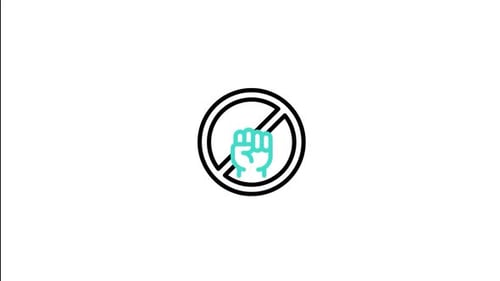 Animated Flat Design Prohibition Line Icons Set