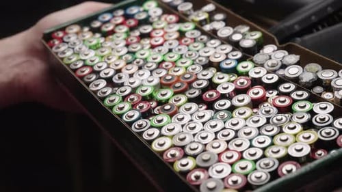 AA and AAA Batteries Stored in a Box