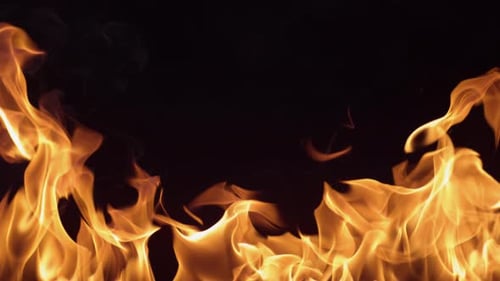 Burning Flames on Dark Background