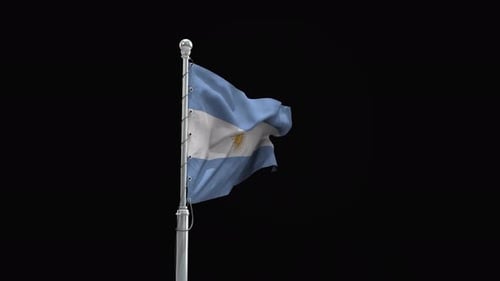 Realistic Waving Argentina National Flag Animation