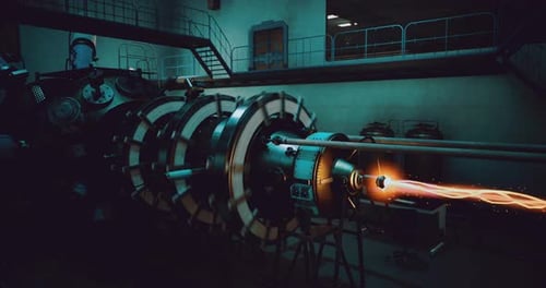 Futuristic Plasma Energy Beam Machine Science Animation Loop
