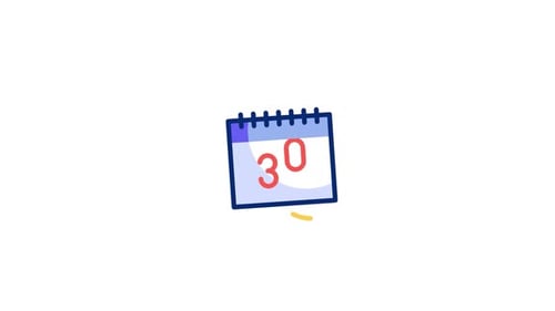 Animated Flat Design Calendar Icon with Date and Checkmark