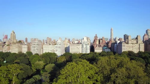 September 2021 - 4K aerial of Manhattan from Central Park, NYC, USA