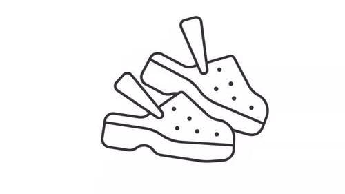 Minimalist Line Art Clogs Animation