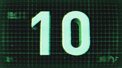 Glitch Style Digital Countdown from Ten
