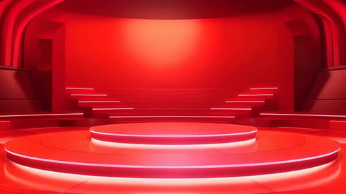 Futuristic Red Virtual Studio Stage Background Animation