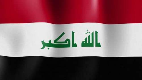 Realistic Waving Flag of Iraq Seamless Loop