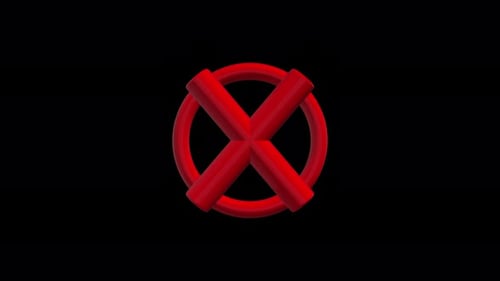 Modern 3D Red X Mark Rotating Animation