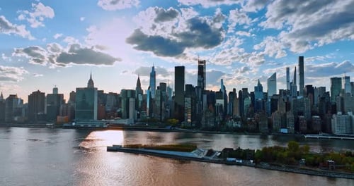 Skyline of modern New York, the USA.