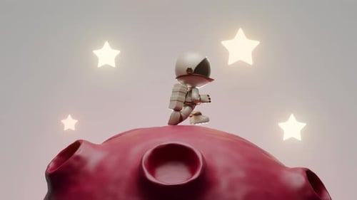 Cartoon Astronaut Loop Animation Satisfying Video