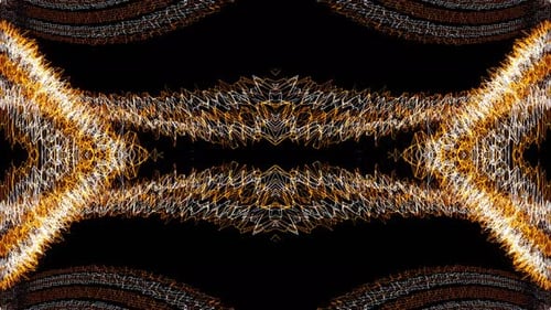 Boucle Vj de fond de kaléidoscope abstrait blanc et orange en 4K