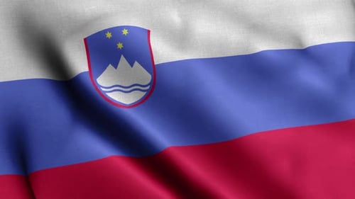Slovenian National Flag Waving Seamless Loop Animation
