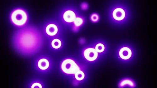Neon Glowing Circles Abstract Motion Background Loop