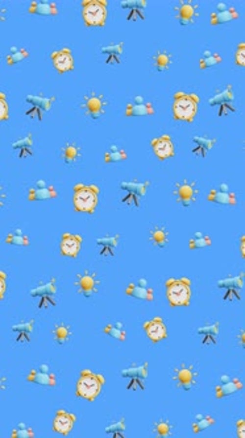 Vertical Scrolling Pattern of 3D Icons Background Loop