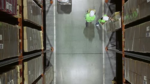 Logistic Warehouse Top View Distribution Cente
