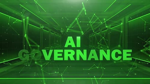 AI Governance Futuristic Technology Grid Title Reveal