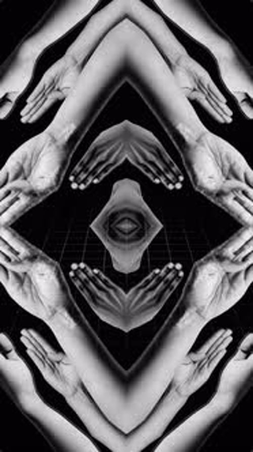 Abstract Symmetrical Hands Kaleidoscope Pattern Animation