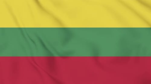 Realistic Waving Flag of Lithuania Loop