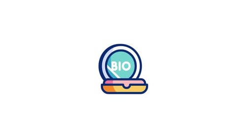 Animated BIO Makeup Compact Flat Design Icon Opening and Closing