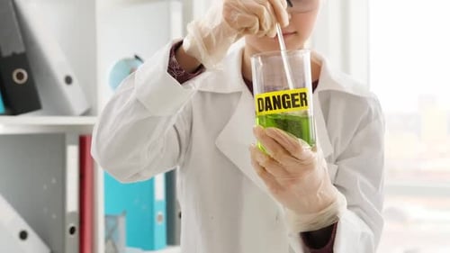 School Girl in Chemistry Class