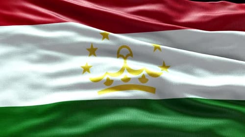 Waving Flag of Tajikistan Realistic Fabric Loop