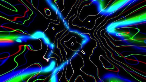 Abstract Neon Electrical Flowing Lines Motion Background