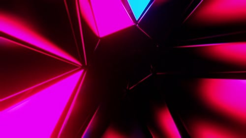 Abstrakter 3D-Hintergrund mit blauen und rosa Lichtern. Animation in Endlosschleifen