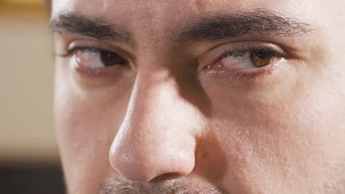 Sad male eyes.