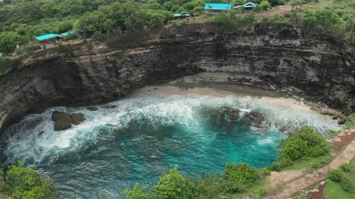 Aerial view of Broken Beach, Bali