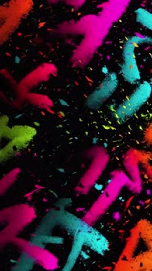 Colorful Splatter Paint Grunge Background Animation