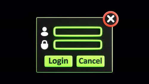 3D Animation of Access Denied Interface | Alpha Channel