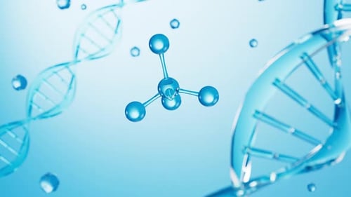 Abstract Science Background Loop with DNA and Molecule