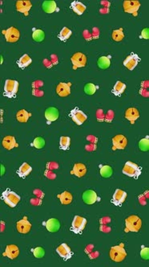 Festive Christmas Holiday Icons Seamless Looping Vertical Background