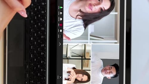 Vidéo verticale de brainstorming à distance Homme Femme